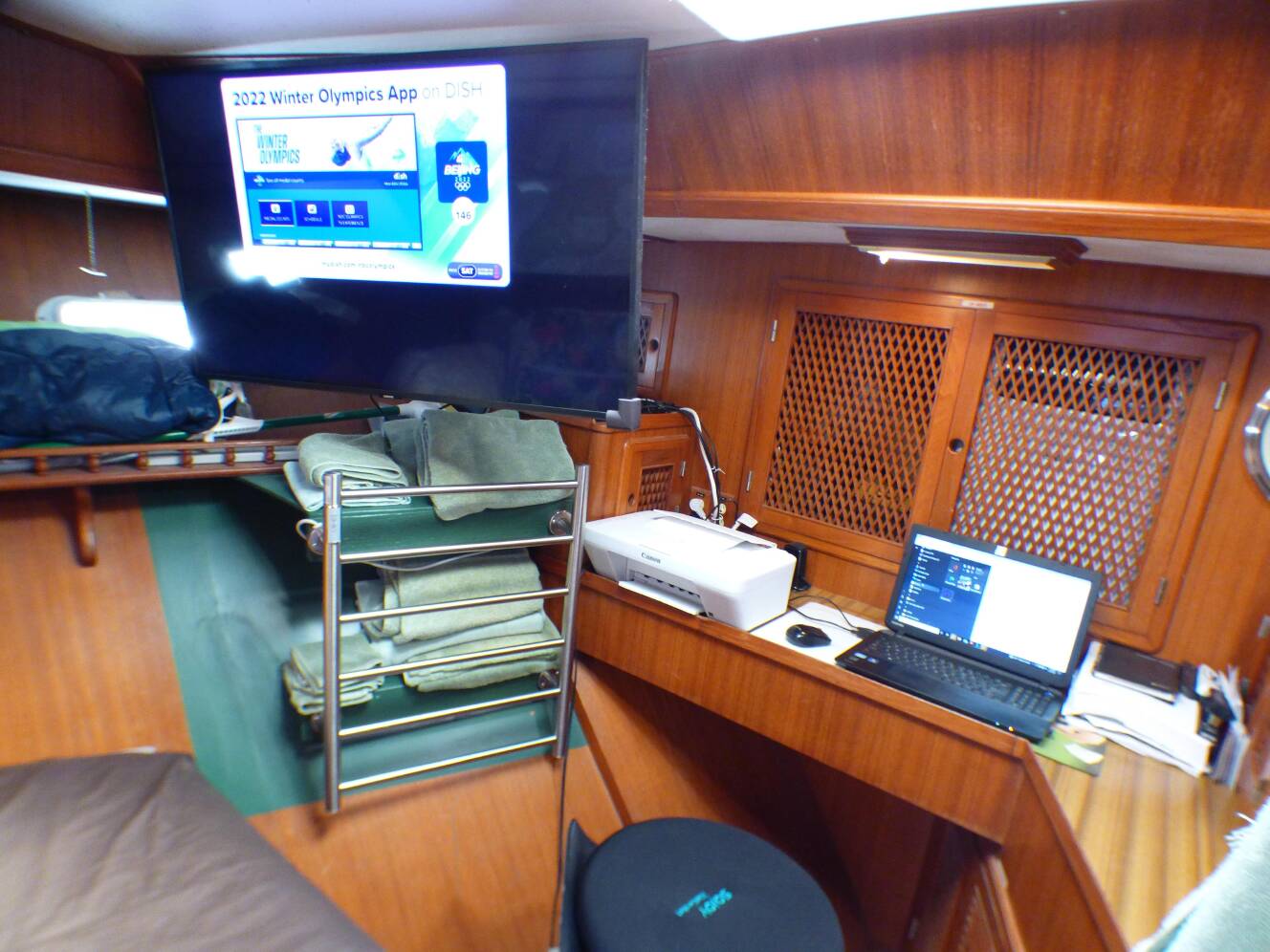 A photo of this 1984 Spindrift 39 ft. Aft Cabin Twin Diesel
