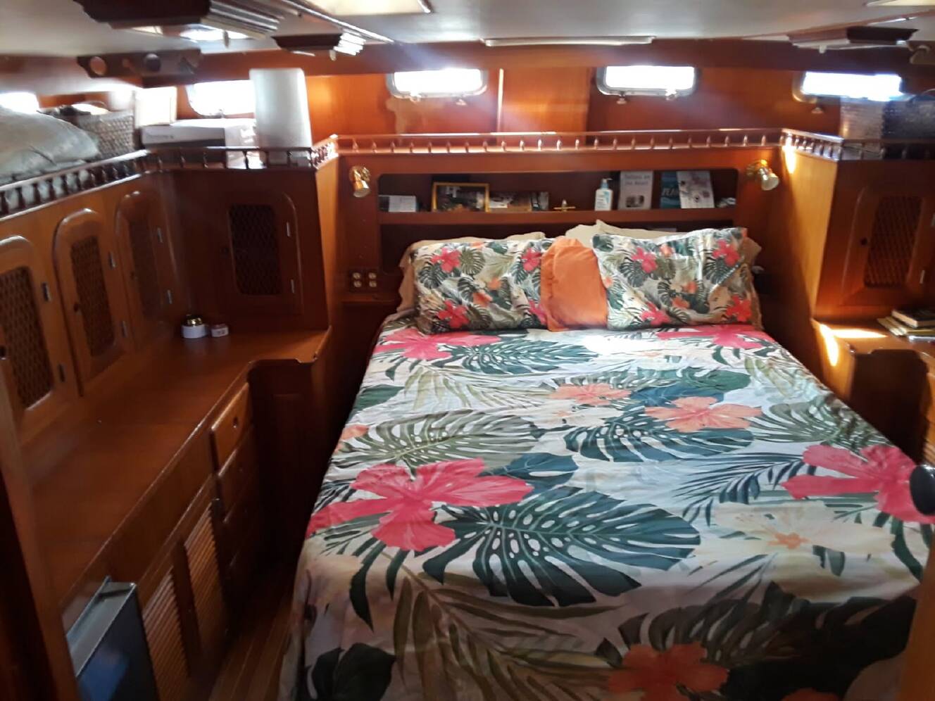A photo of this 1984 Spindrift 39 ft. Aft Cabin Twin Diesel