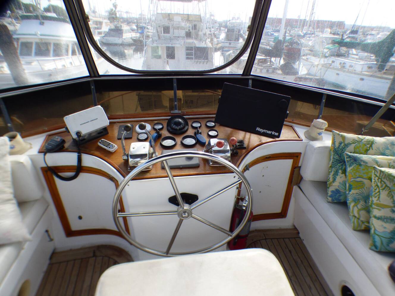 A photo of this 1984 Spindrift 39 ft. Aft Cabin Twin Diesel