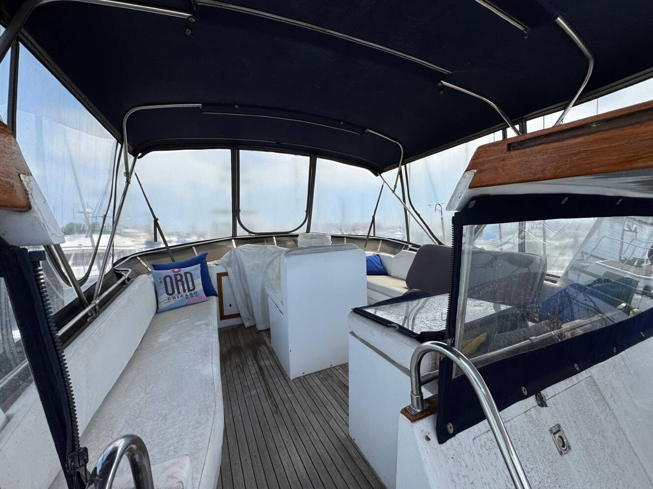A photo of this 1984 Spindrift 39 ft. Aft Cabin Twin Diesel