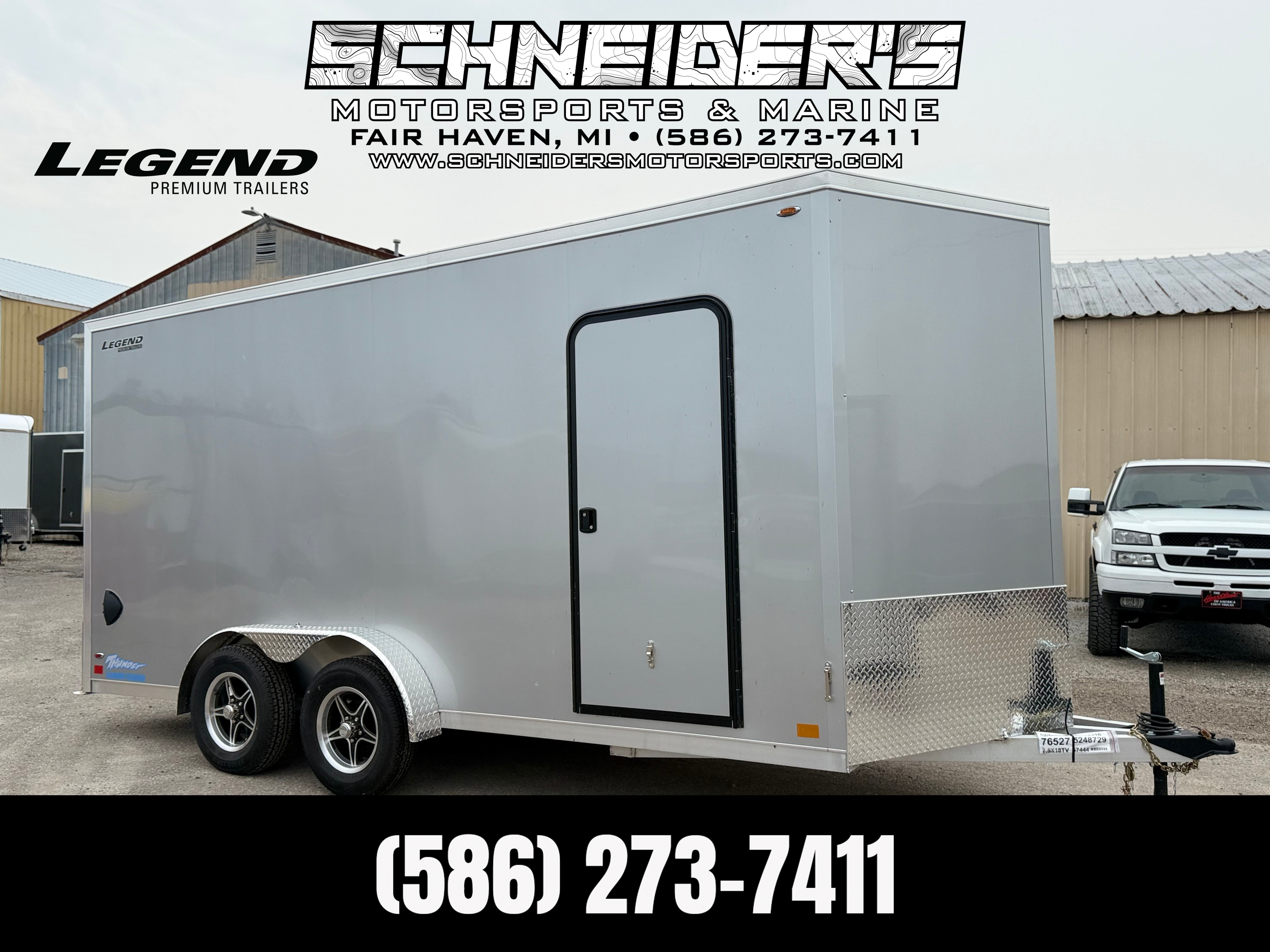 2026 Legend Trailers 7.5x18 Thunder V-Nose Tandem Axle Enclosed Cargo Traile in Fair Haven, MI