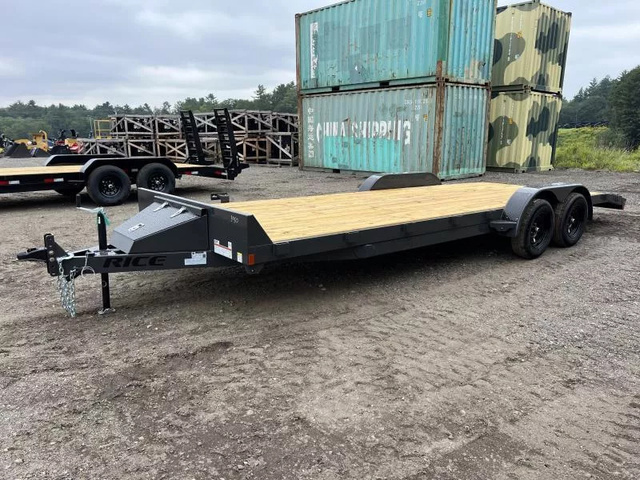 2026 RICE 7x22 7K Powder Coated Car Hauler w/Toolbox & Ramp in Bangor, ME
