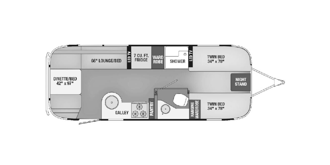 A photo of this 2018 Airstream International Serenity 25FB Twin