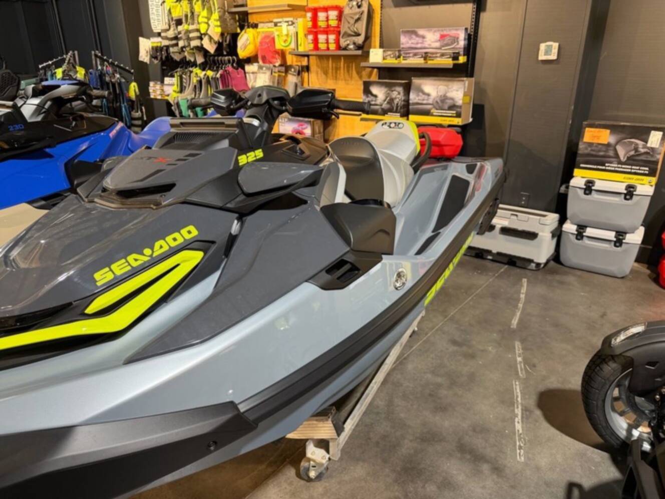 A photo of this 2026 Sea-Doo RXT-X 325 Ice Metal Manta Green