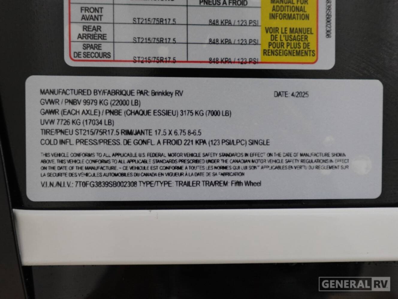 A photo of this 2025 Brinkley MODEL G 3250