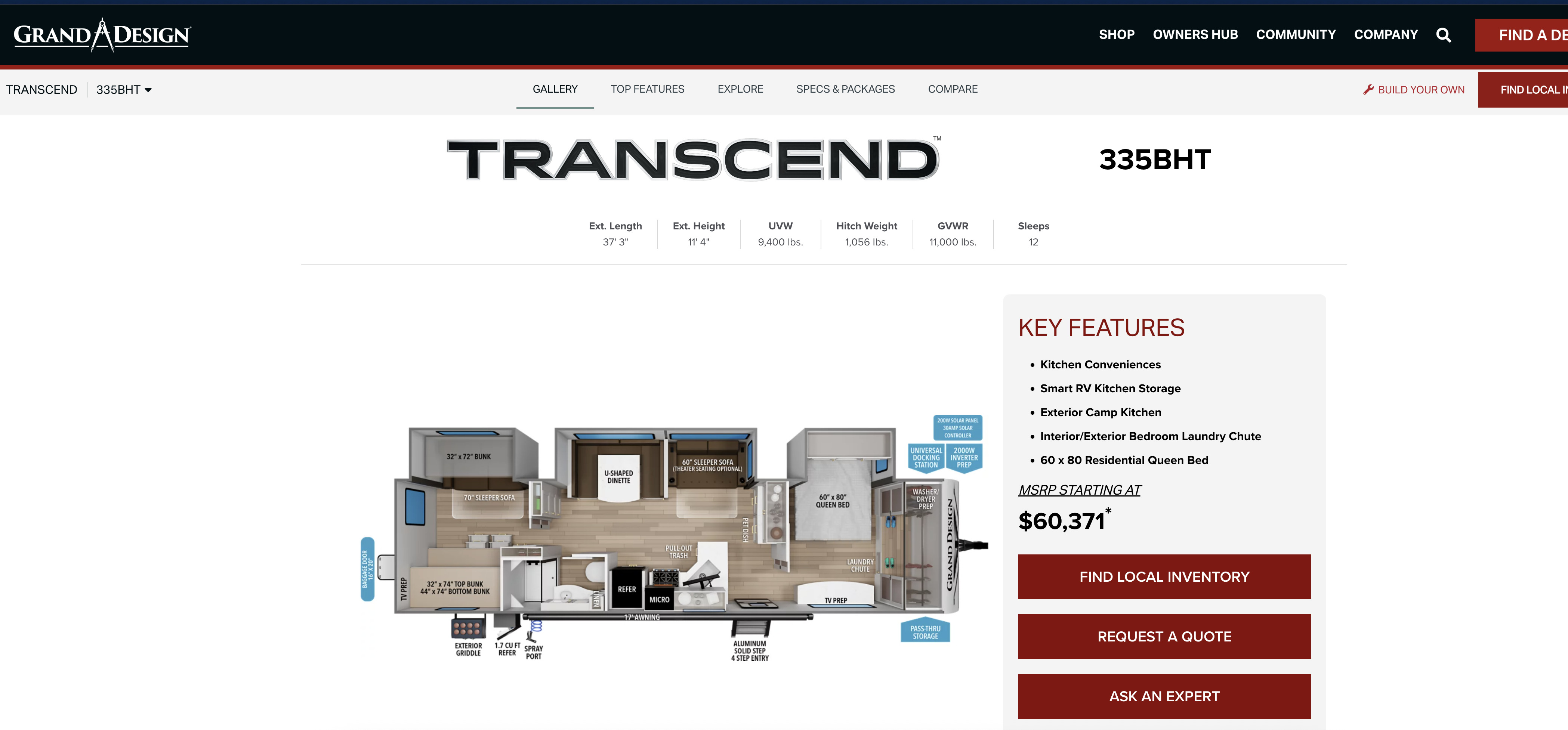 2025 Grand Design TRANSCEND 335BHT in loxahatchee FL