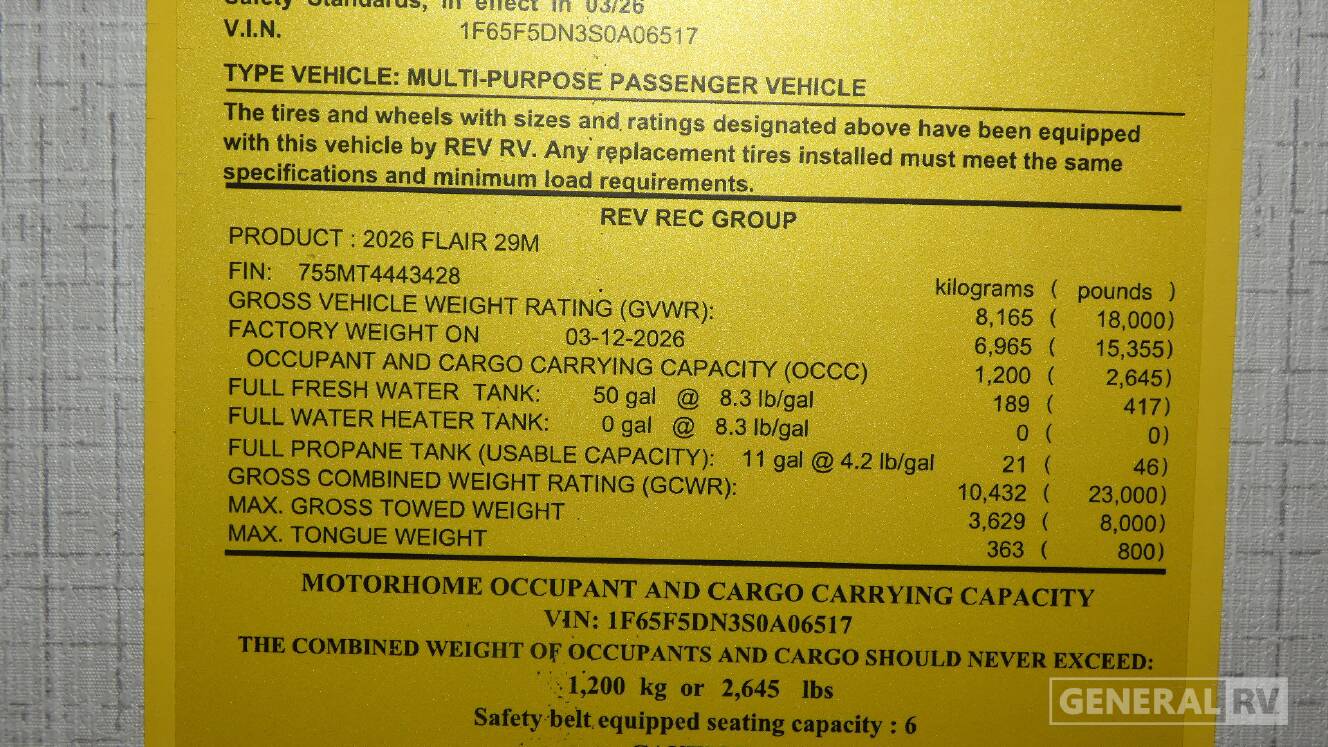 A photo of this 2026 Fleetwood FLAIR 29M