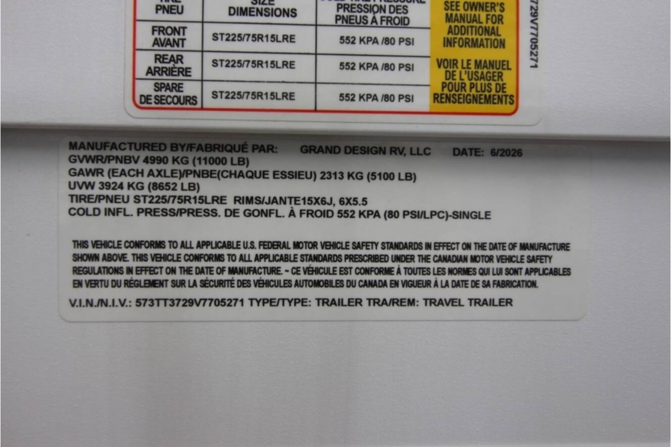 A photo of this 2027 Grand Design Transcend 325BHT