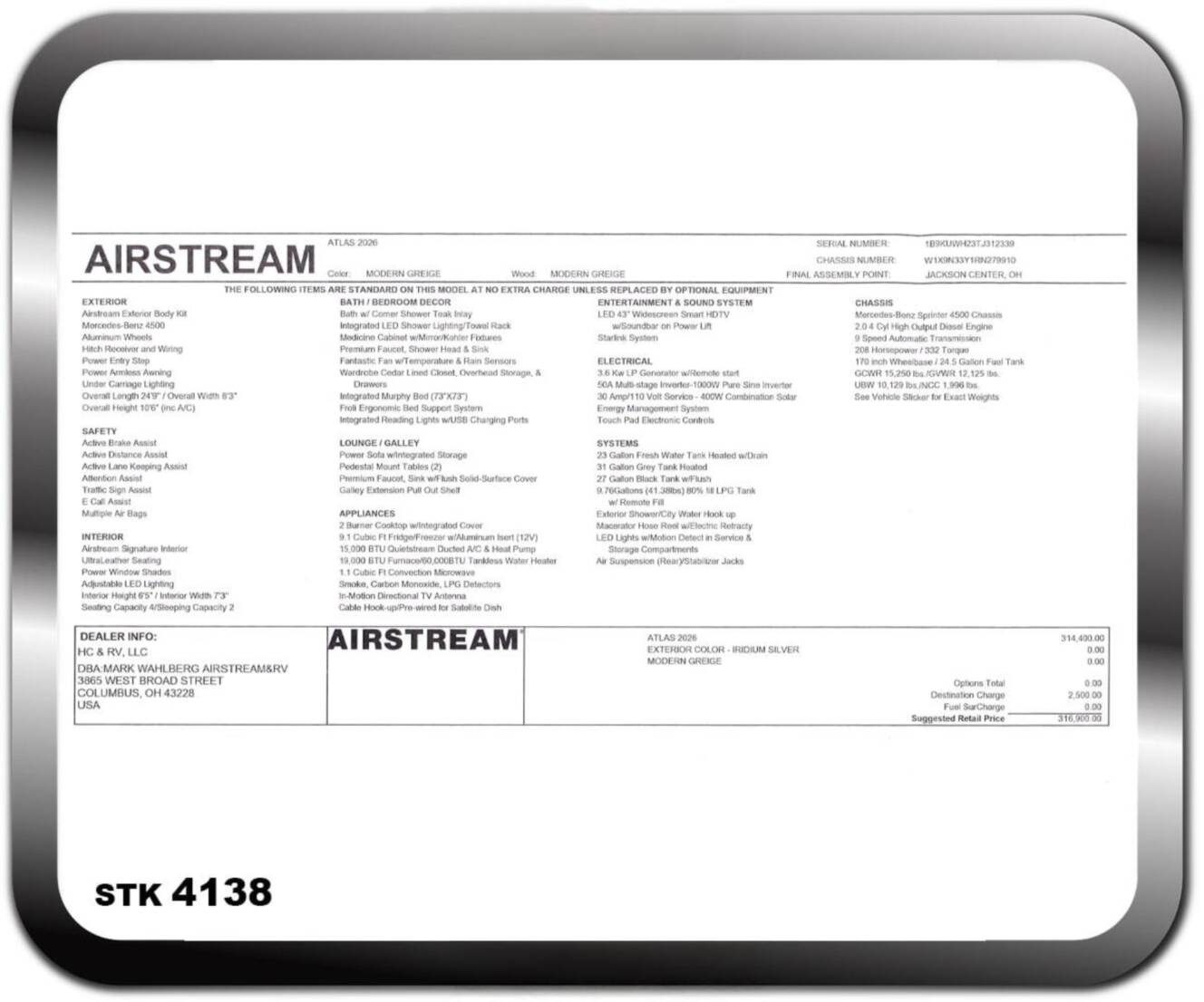 A photo of this 2026 Airstream Atlas