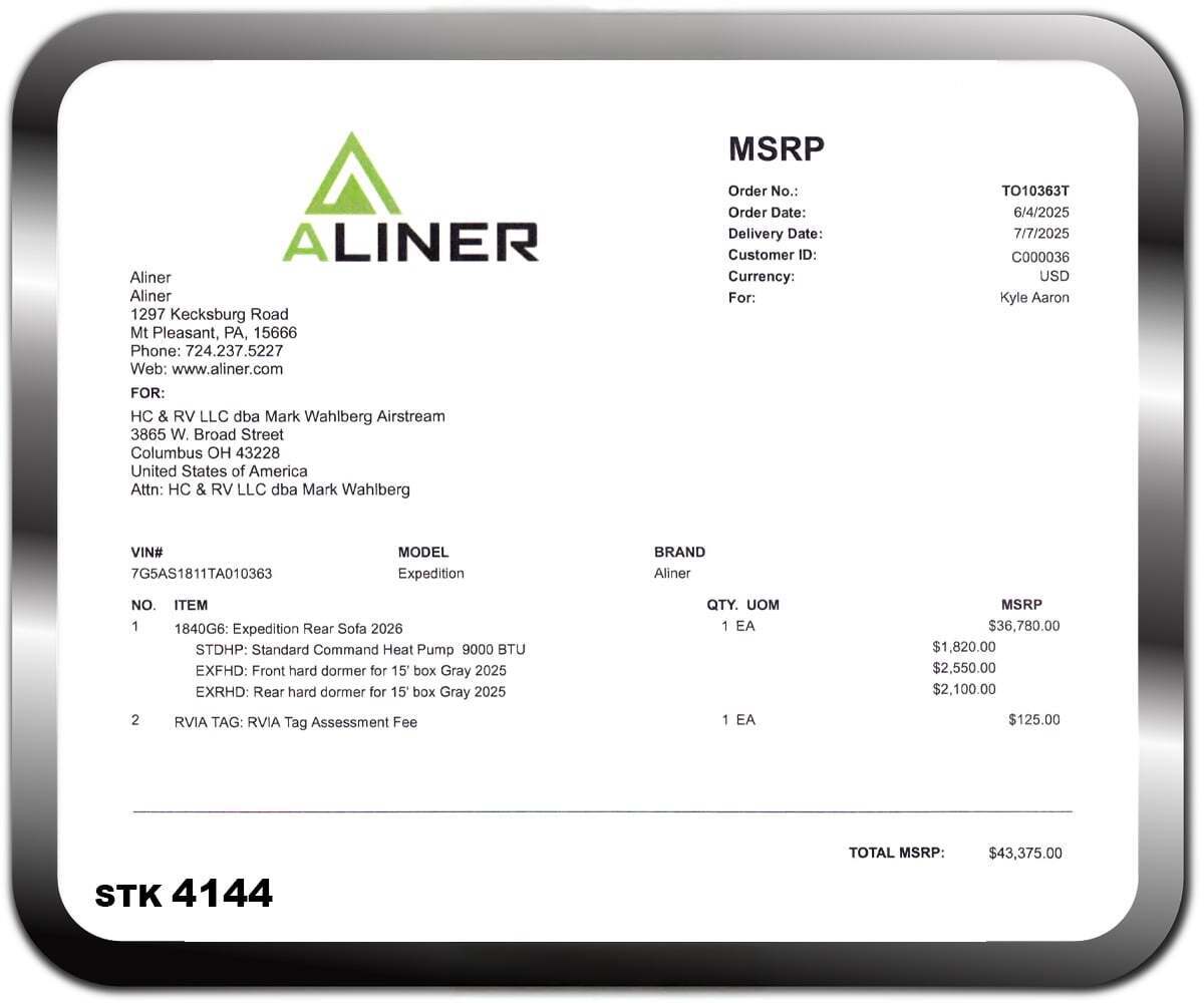 2026 Aliner Expedition Rear Sofa in columbus OH