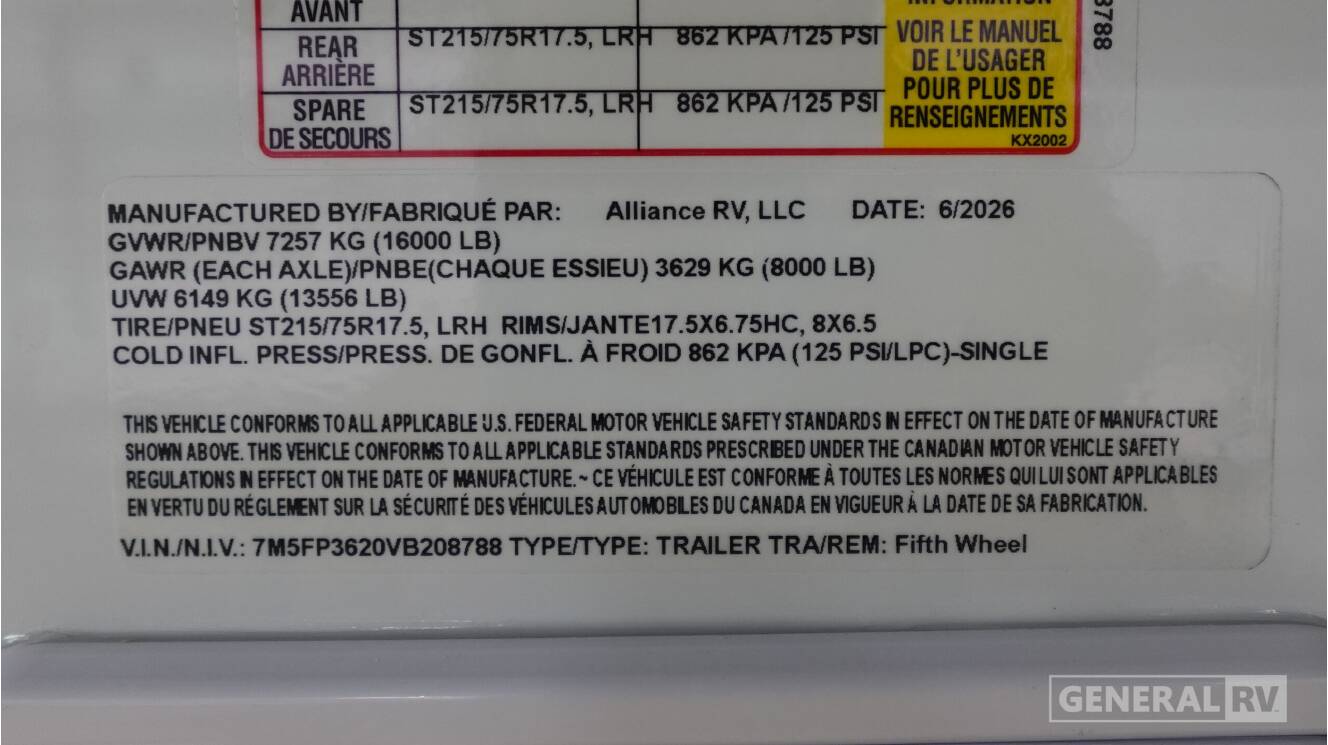 A photo of this 2027 Alliance Rv PARADIGM 312RK