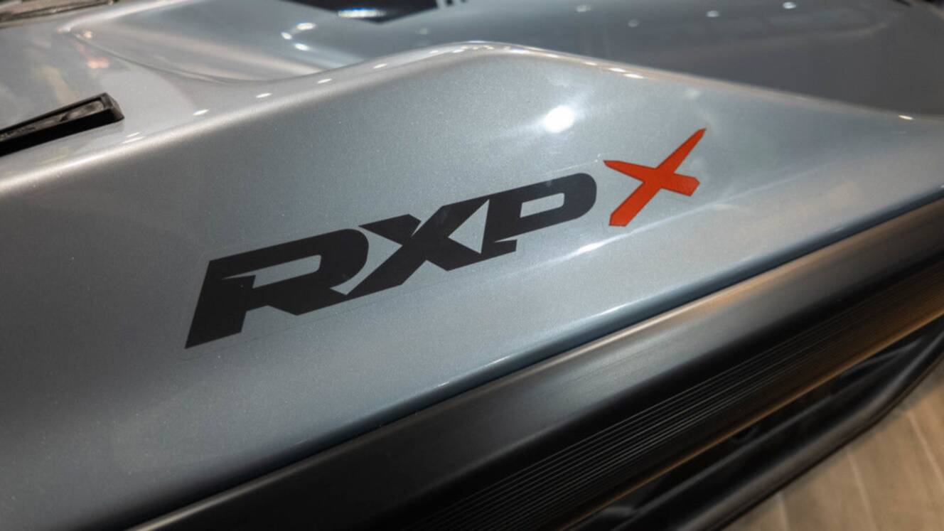 A photo of this 2025 Sea-Doo RXP-X 325 Tech, BRP Premium A, iBR Ice Metal / Manta