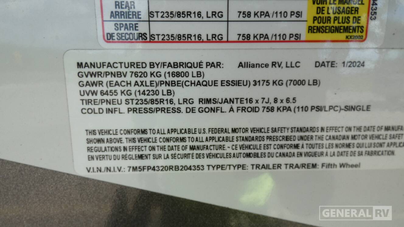 A photo of this 2024 Alliance Rv PARADIGM 395DS