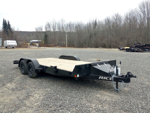 2026 RICE 7X18 7K Powder Coated Car Hauler W/Ramps, Spare Mo in Manchester, ME