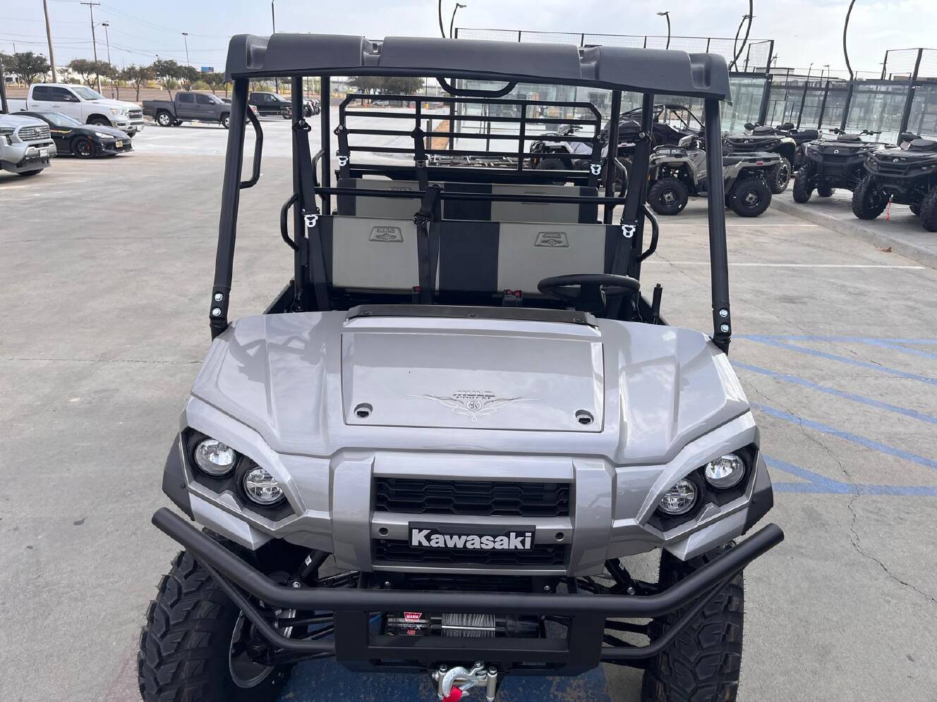 A photo of this 2026 Kawasaki MULE PROFXT 1000 LE Ranch Edition Metallic Phantom Silv