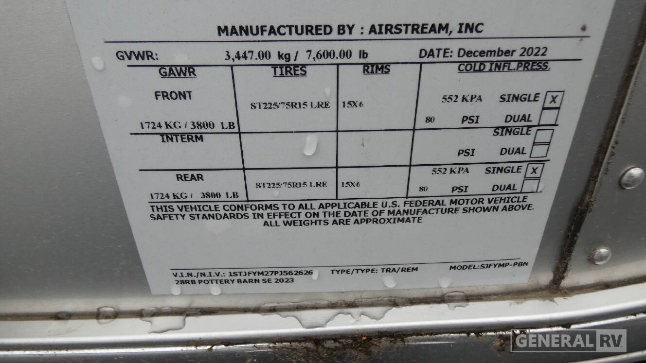 A photo of this 2023 Airstream POTTERY BARN SPECIAL EDITION 28RB