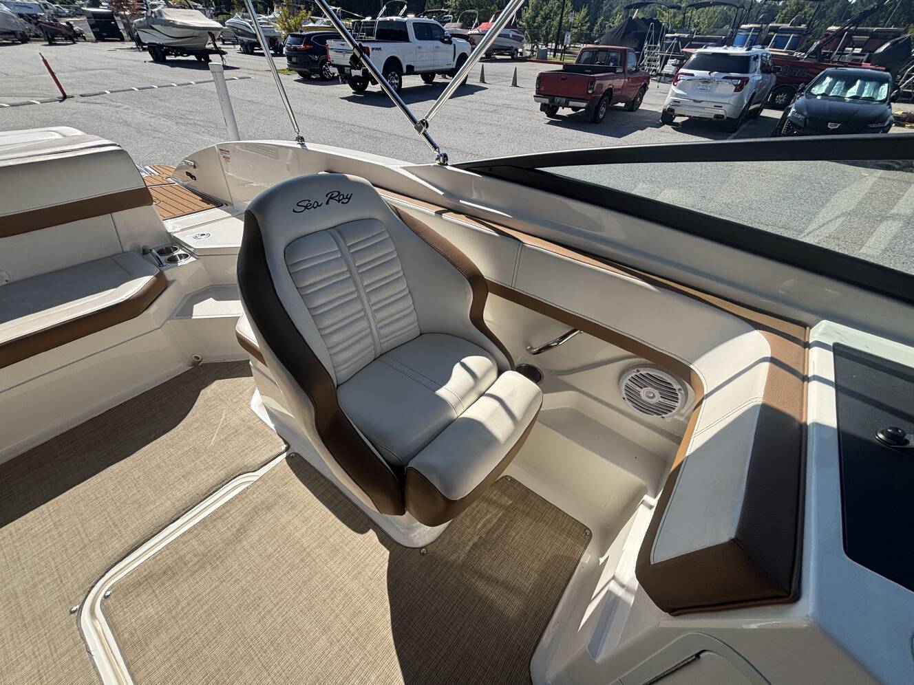 A photo of this 2018 Sea Ray 210 SPX w/MerCruiser 4.5L - 250HP Engine and Trailer