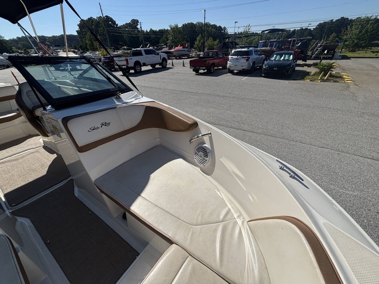 A photo of this 2018 Sea Ray 210 SPX w/MerCruiser 4.5L - 250HP Engine and Trailer