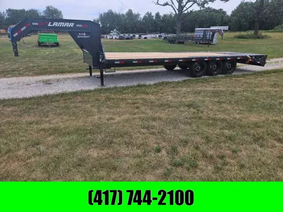 2026 Lamar Trailers 102X25 TRIPLE 21K GOOSENECK W/MAX RAMPS & 17.5/16PLY in Billings, MO