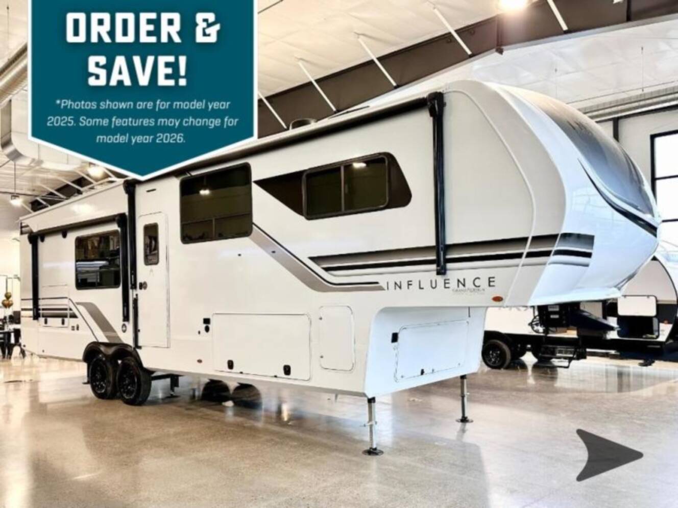A photo of this 2026 Grand Design Influence 3203GK