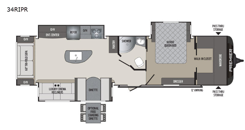 2019 Keystone Rv Premier Ultra Lite 34RIPR in piedmont SD