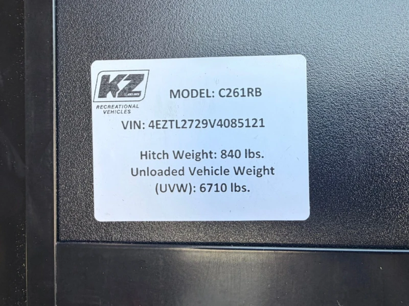 2027 KZ RV Connect C261RB