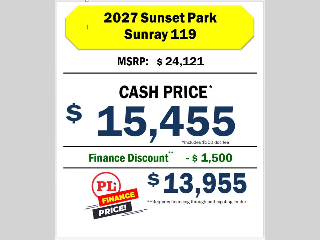 2027 Sunset Park Rv Sunray 119 in ramsey MN
