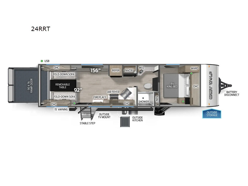 A photo of this 2026 Forest River Rv Cherokee Grey Wolf 24RRT