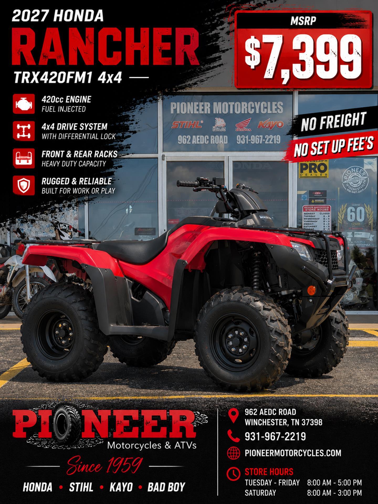 2027 Honda FourTrax Rancher 4x4 in winchester TN