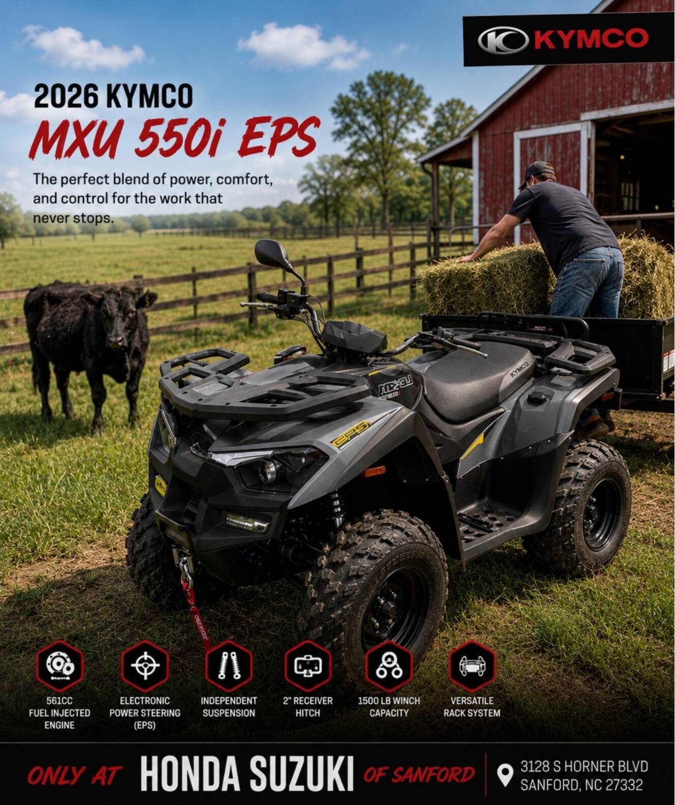 A photo of this 2026 Kymco MXU 550i EPS