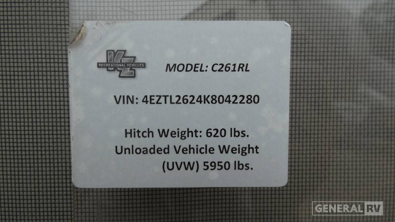 A photo of this 2019 Kz CONNECT C261RLK