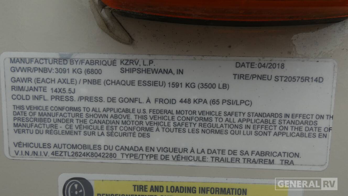 A photo of this 2019 Kz CONNECT C261RLK