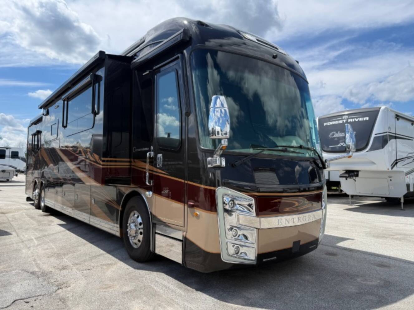 A photo of this 2021 Entegra Coach Cornerstone 45B