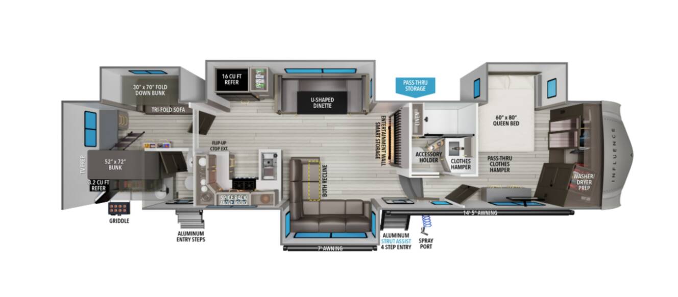 A photo of this 2027 Grand Design Influence 3904BH