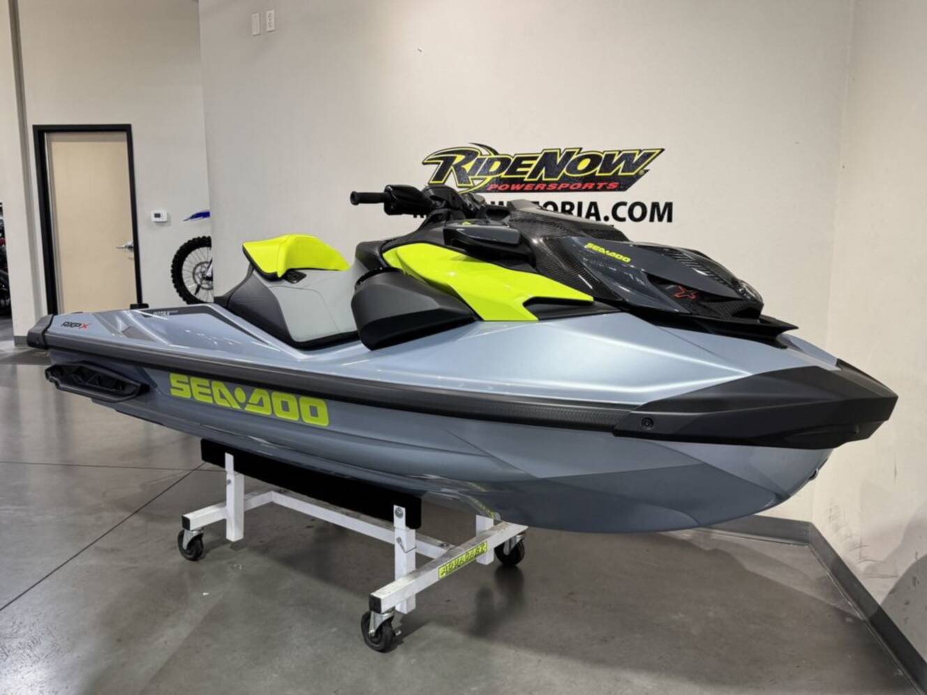 A photo of this 2026 Sea-Doo RXP-X 325 Tech, BRP Premium A, iBR Ice Metal / Manta