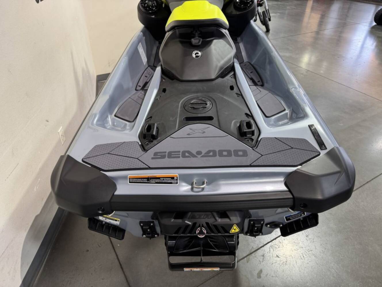 A photo of this 2026 Sea-Doo RXP-X 325 Tech, BRP Premium A, iBR Ice Metal / Manta