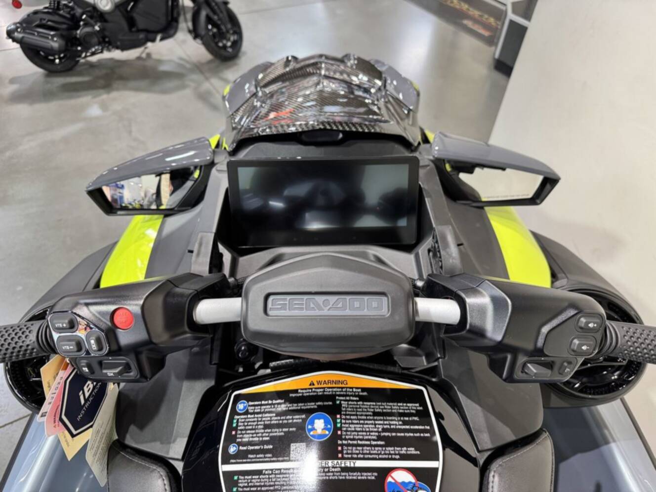 A photo of this 2026 Sea-Doo RXP-X 325 Tech, BRP Premium A, iBR Ice Metal / Manta