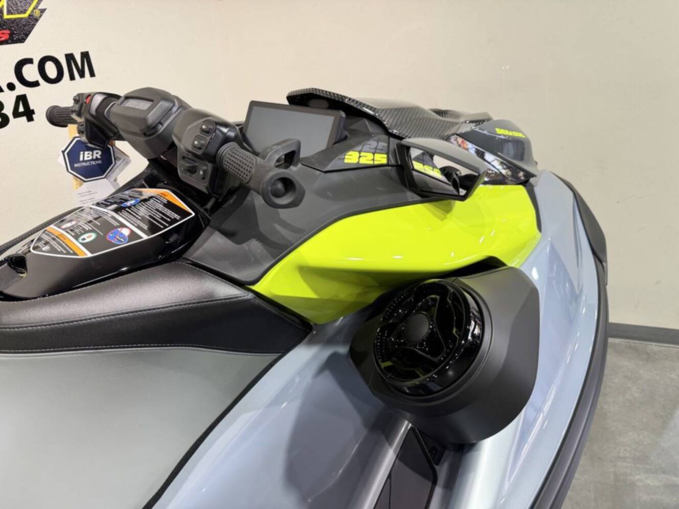 A photo of this 2026 Sea-Doo RXP-X 325 Tech, BRP Premium A, iBR Ice Metal / Manta