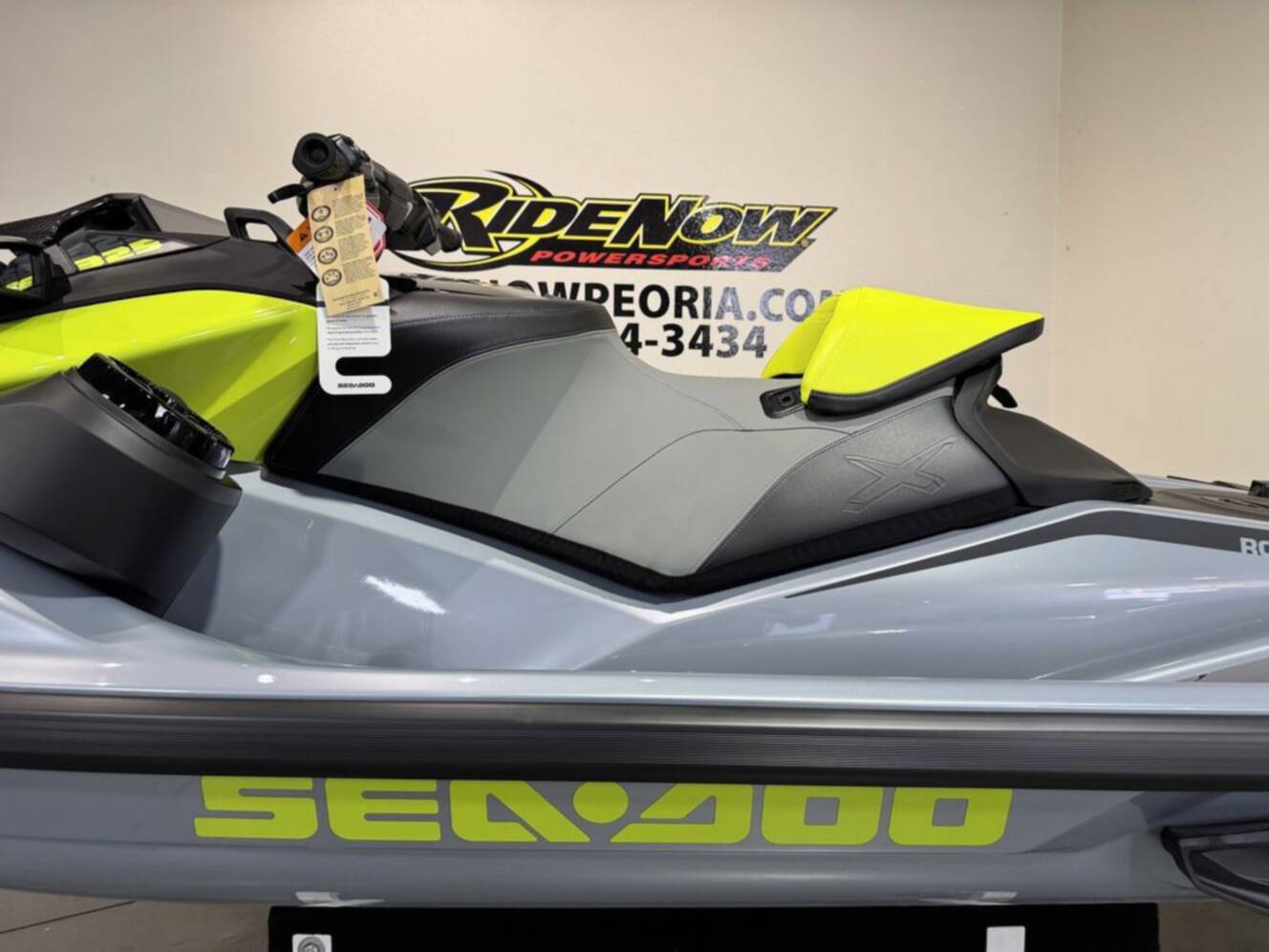 A photo of this 2026 Sea-Doo RXP-X 325 Tech, BRP Premium A, iBR Ice Metal / Manta