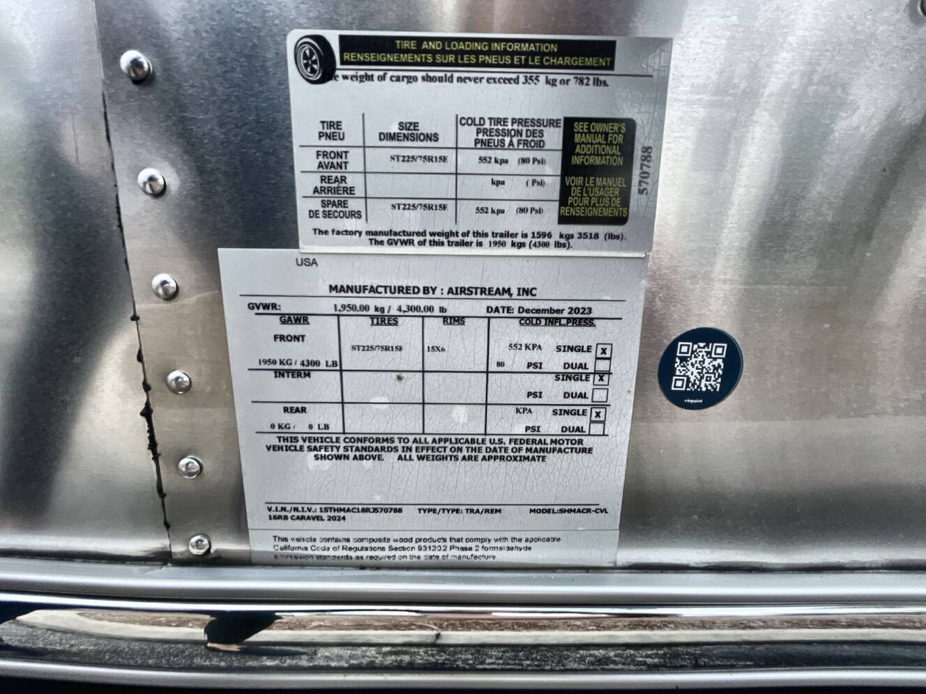 A photo of this 2024 Airstream Caravel 16RB