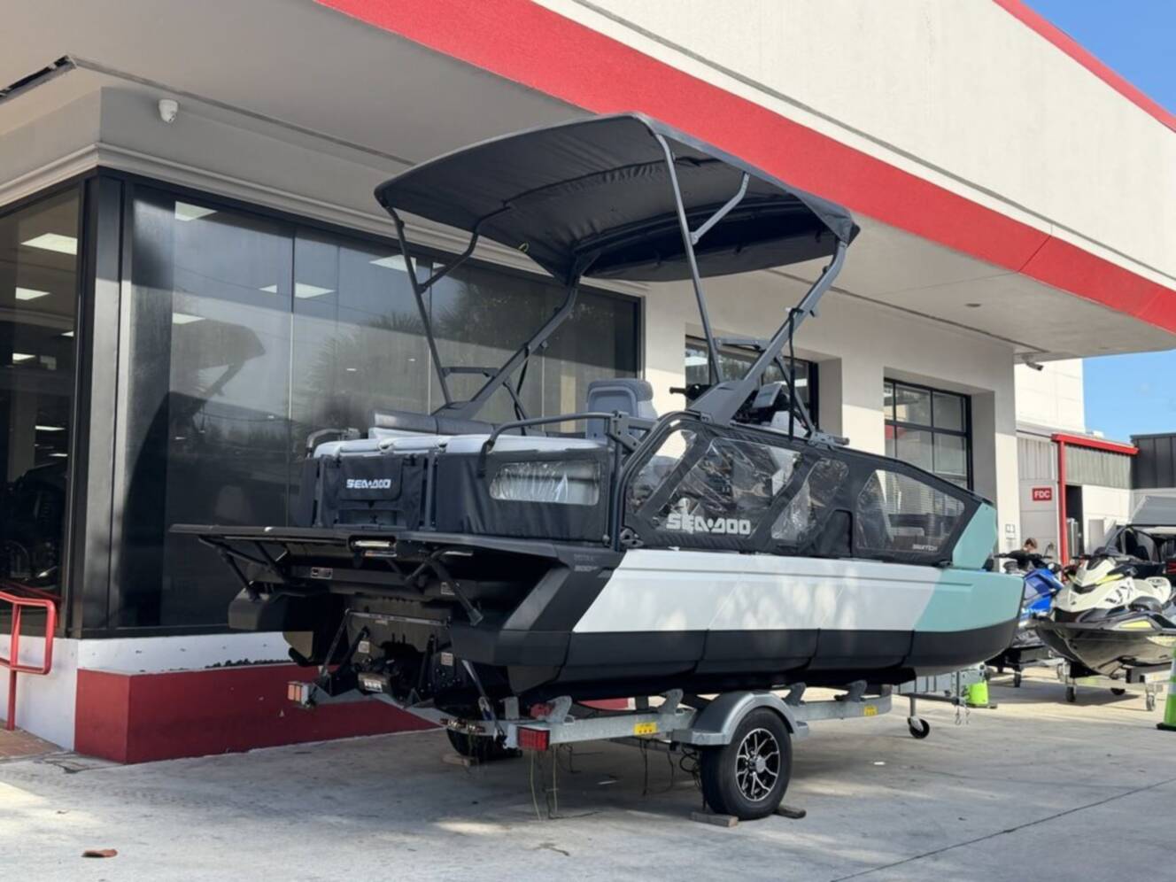 A photo of this 2026 Sea-Doo Switch Sport 18 - 300 hp Galvanized