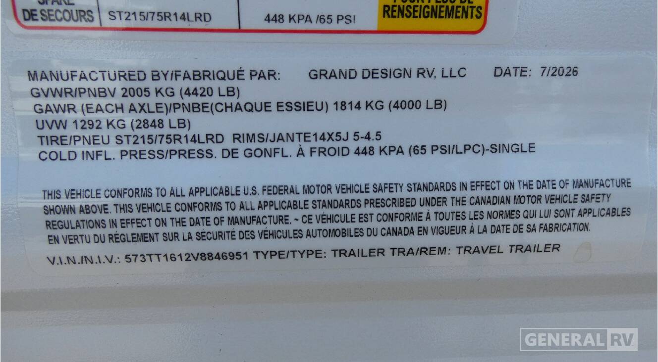 A photo of this 2027 Grand Design TRANSCEND-LITE 121RBL