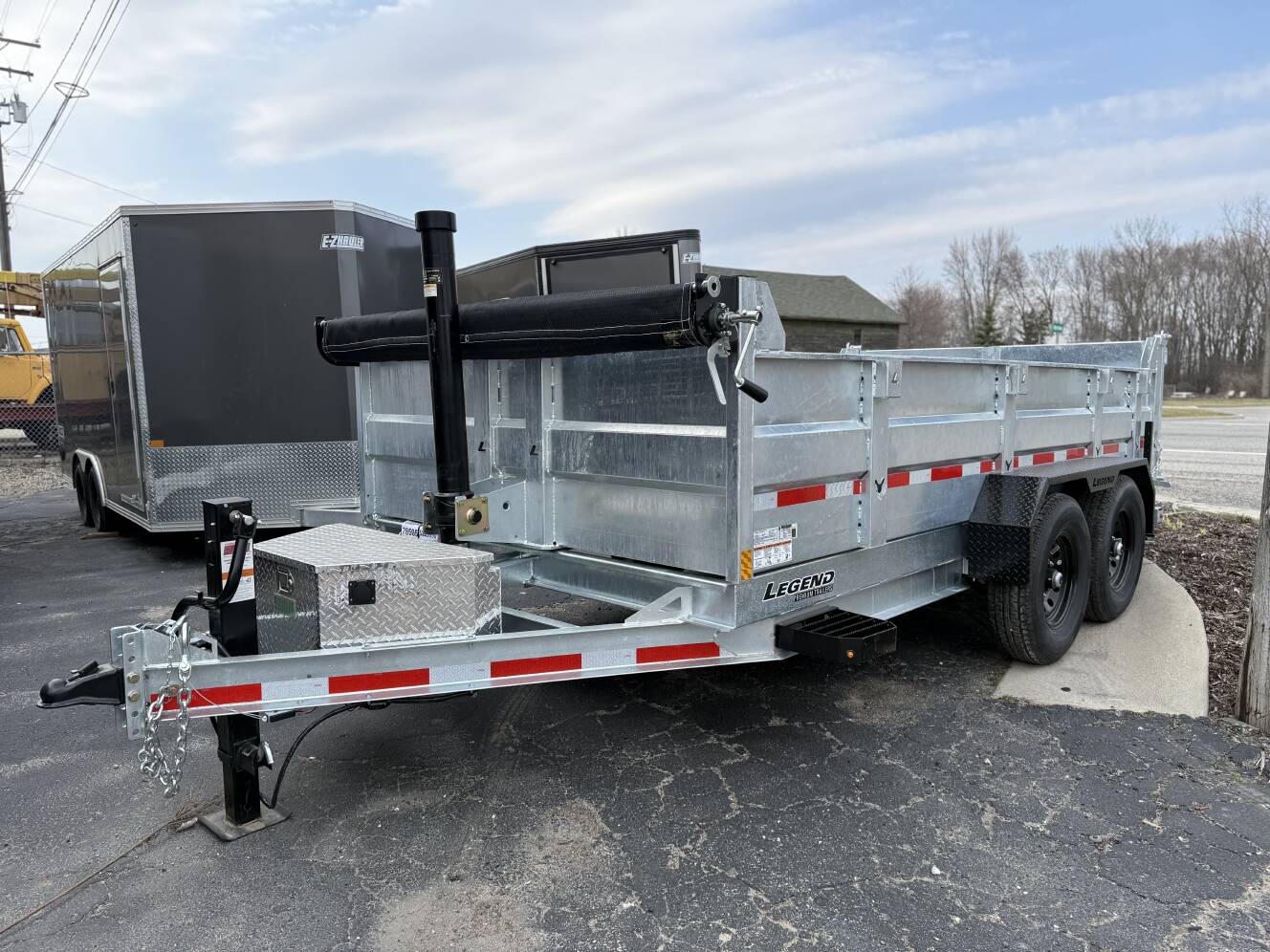 A photo of this 2026 Legend Trailers 7x14 Galvanized Tandem Axle Dump Trailer