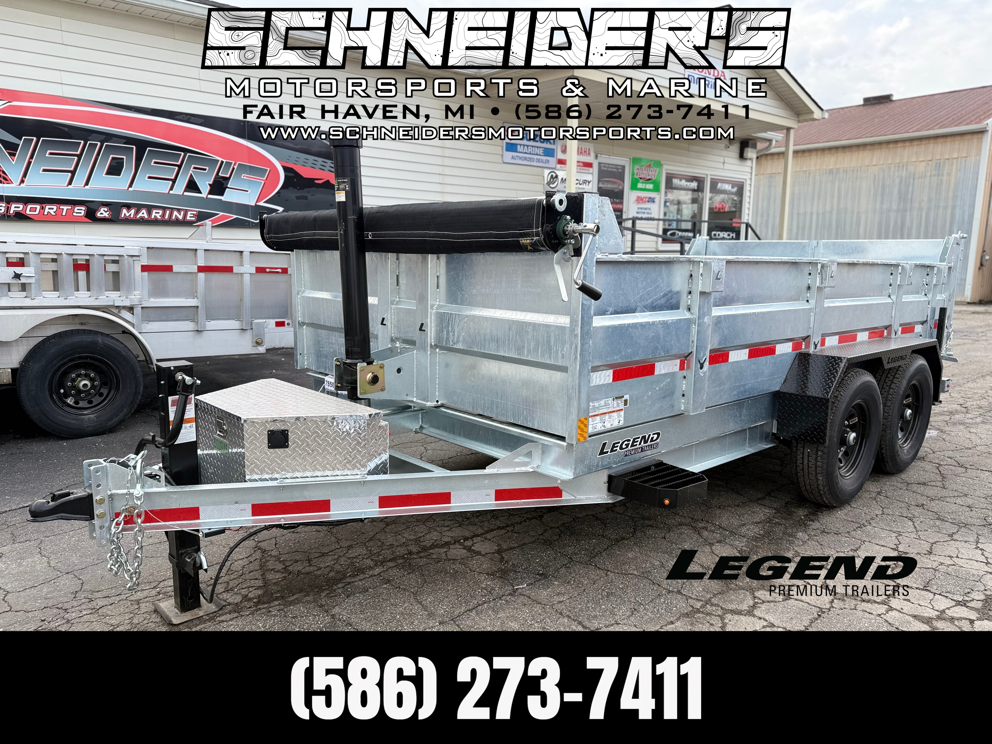 2026 Legend Trailers 7x14 Galvanized Tandem Axle Dump Trailer in fair haven MI