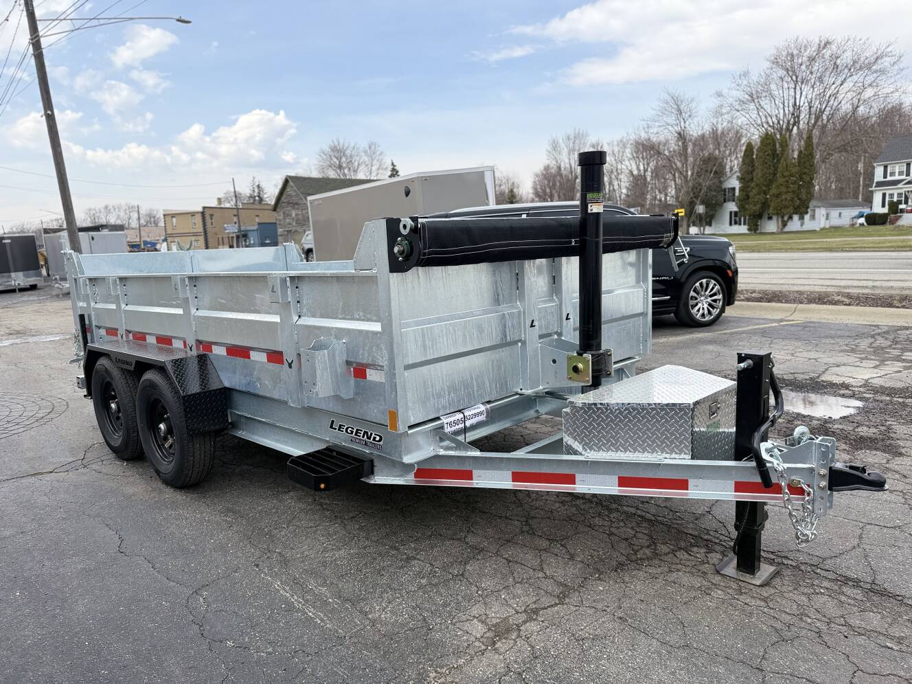 A photo of this 2026 Legend Trailers 7x14 Galvanized Tandem Axle Dump Trailer