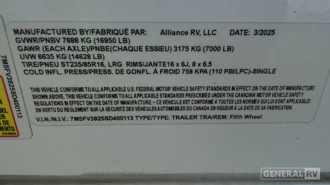 A photo of this 2025 Alliance Rv VALOR 36V11