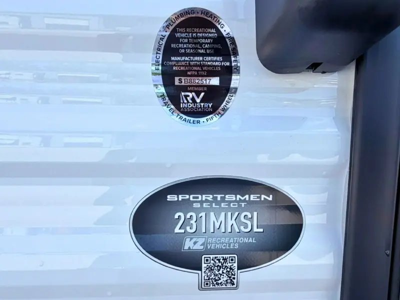 2027 KZ RV Sportsmen Select 231MKSL