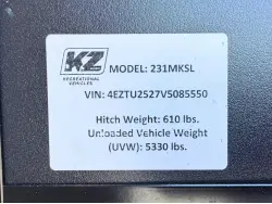 2027 KZ RV Sportsmen Select 231MKSL