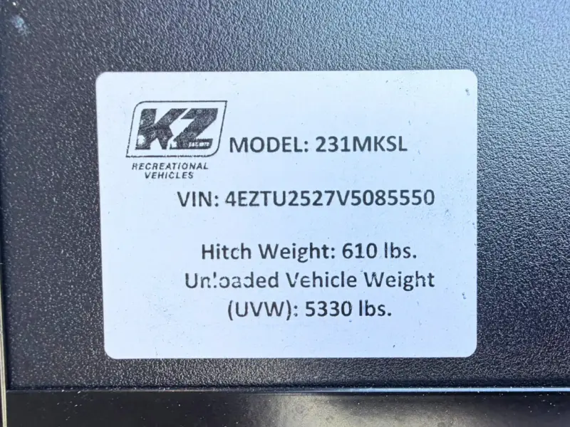 2027 KZ RV Sportsmen Select 231MKSL