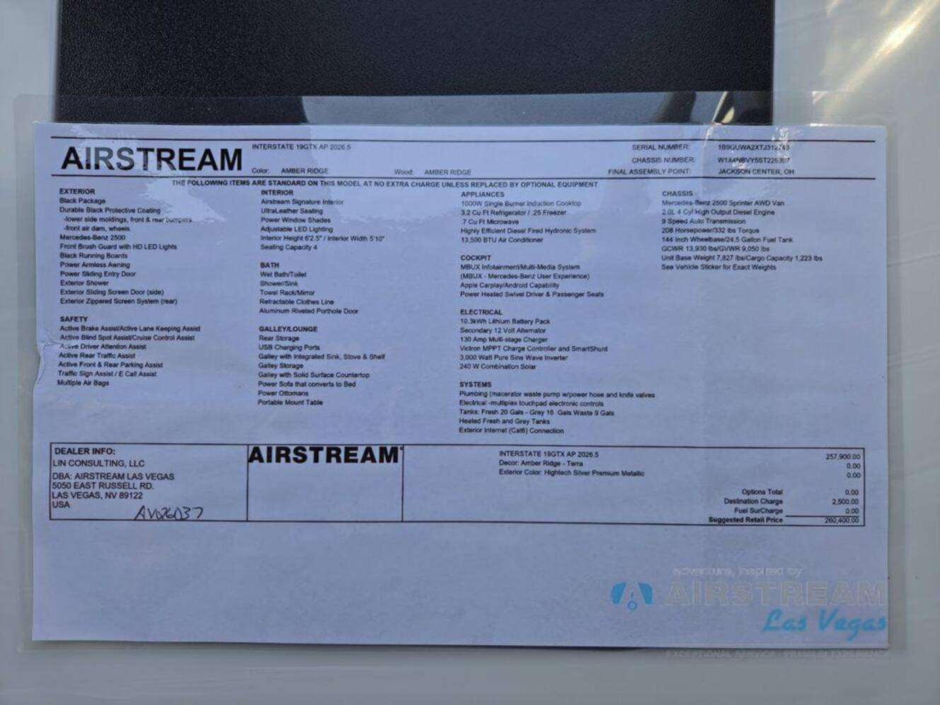 A photo of this 2026 Airstream Interstate 19GTX AWD Advanced Power
